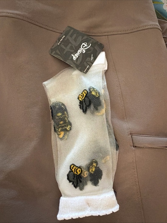 Disney Other - Disney White Sheer Socks with Yellow & Black Winnie the Pooh Accents